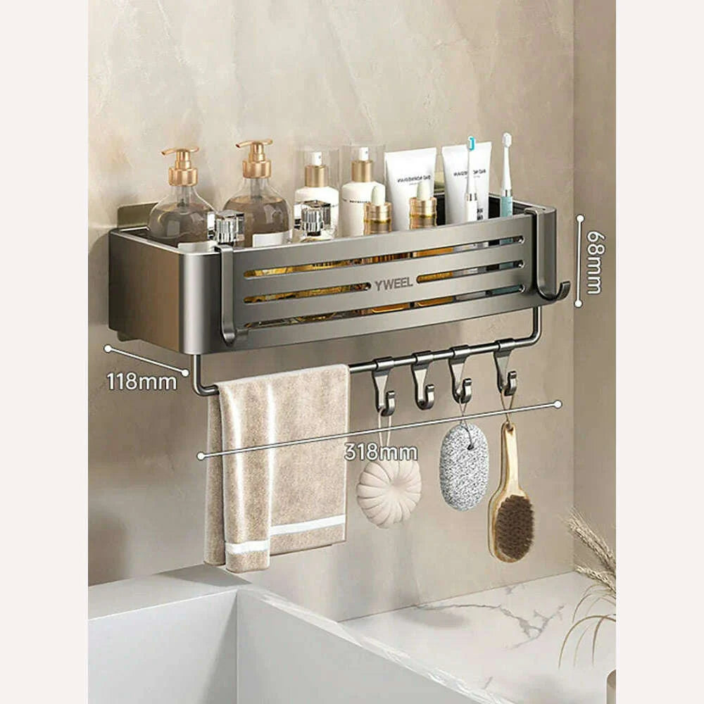 1-3 Floors Wall Mounted No Drill Bathroom Shelf Shower Shelf Makeup Organizer Shelf Shampoo Stand Bathroom Accessories