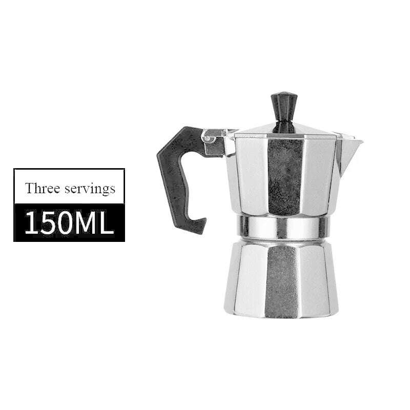 150 300 600 Aluminum Moka Pot with Electric Burner Stove Top Coffee Maker Espresso Percolator Mocha Kettle Heater Home Household