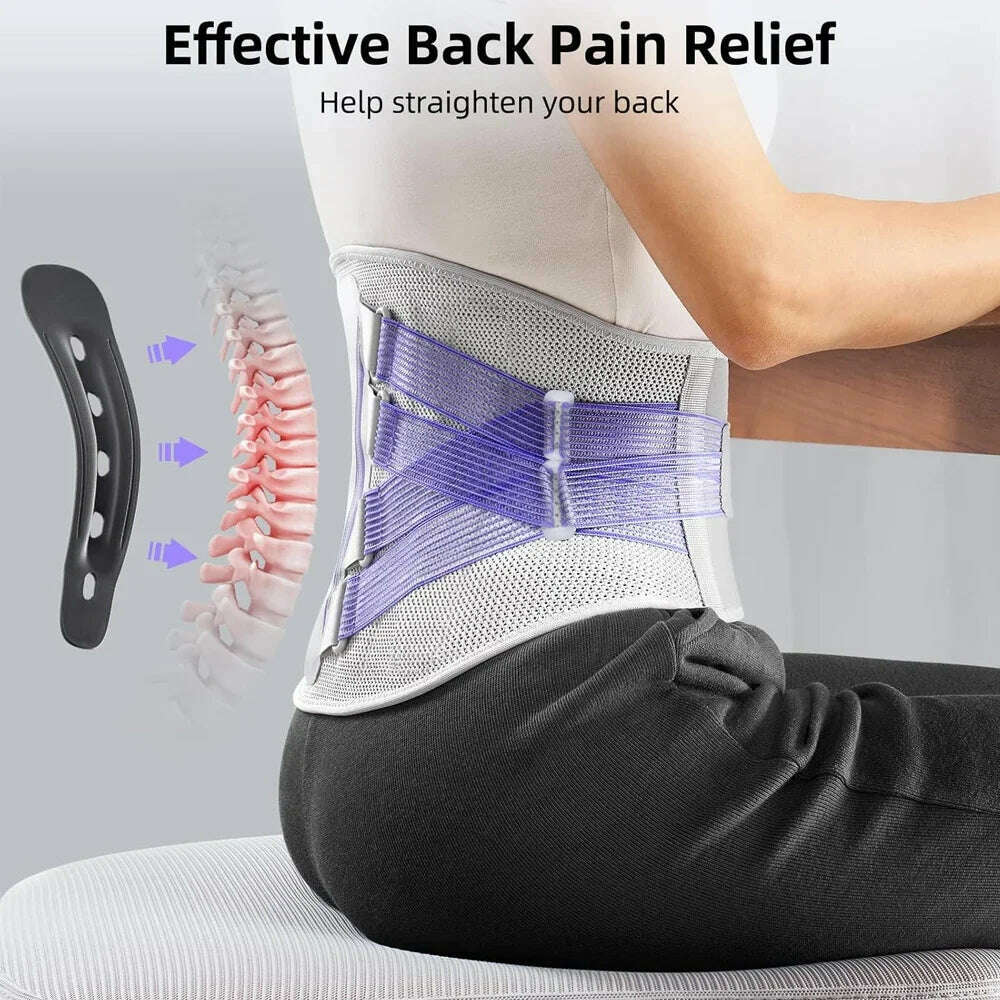 1PCS Back Braces for Lower Back Pain,Lumbar Support for Men & Women,Breathable Soft Mesh Fabric Back Support for Home & Lifting
