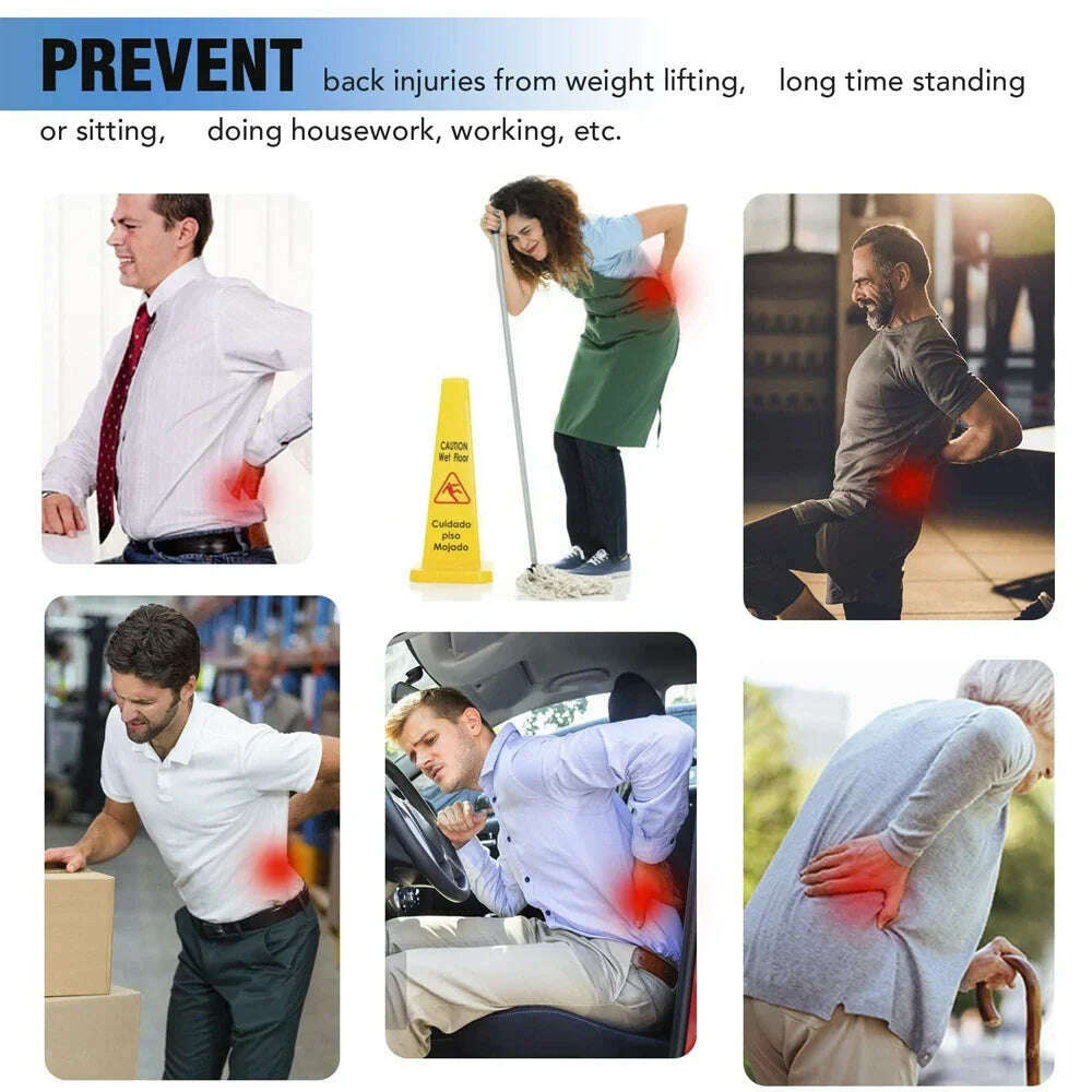 1PCS Lower Back Brace Support, Lumbar Support - Herniated Disc, Sciatica - Adjustable, with 6 Aluminum Support - Men and Women