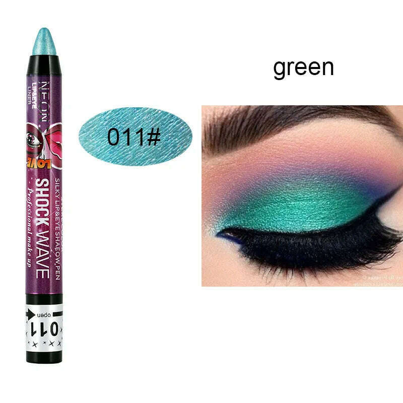 2 In 1 Glitter Eyeshadow Lipstick Pencil Stick Waterproof Pearl Silkworm Eye Shadow Pen Long-lasting Eyeshadow Make Up Cosmetic