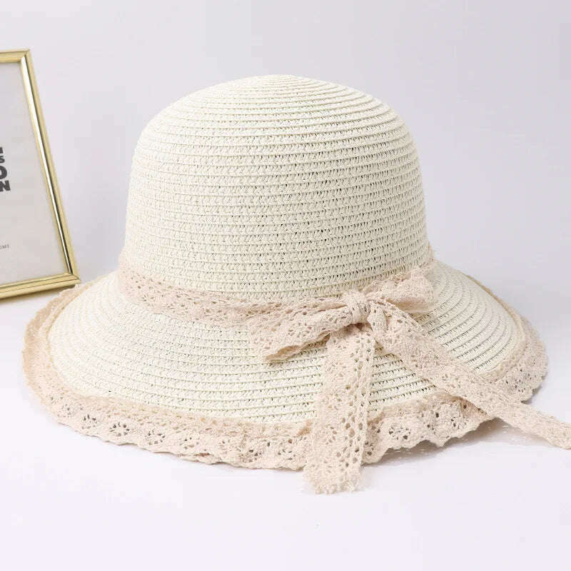 2019 Summer Bow Ribbon Sun Hat Panama Women's Cap Bonnet Beach Straw Hats summer hats for women шляпа соломенная gorro mujer