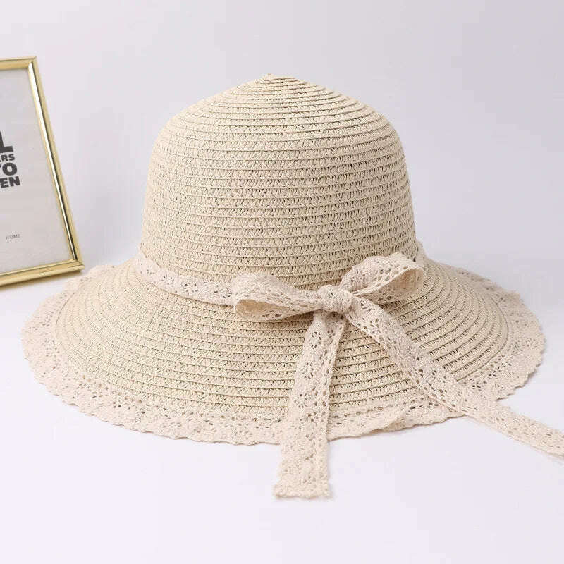 2019 Summer Bow Ribbon Sun Hat Panama Women's Cap Bonnet Beach Straw Hats summer hats for women шляпа соломенная gorro mujer
