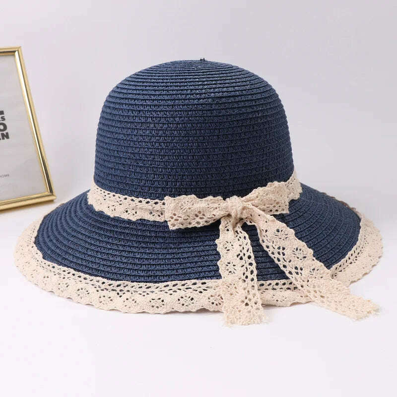 2019 Summer Bow Ribbon Sun Hat Panama Women's Cap Bonnet Beach Straw Hats summer hats for women шляпа соломенная gorro mujer