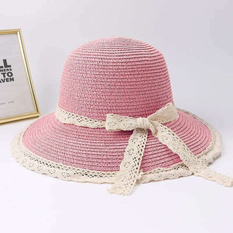 2019 Summer Bow Ribbon Sun Hat Panama Women's Cap Bonnet Beach Straw Hats summer hats for women шляпа соломенная gorro mujer