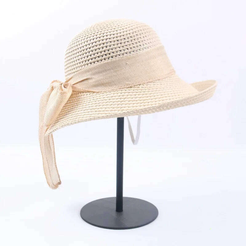 2019 Summer Bow Ribbon Sun Hat Panama Women's Cap Bonnet Beach Straw Hats summer hats for women шляпа соломенная gorro mujer