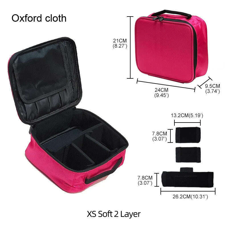 2023 New Makeup Cosmetic Case Waterproof Oxford Cloth Large Capacity Travel Storage Bag Tattoo Beautician Suitcases