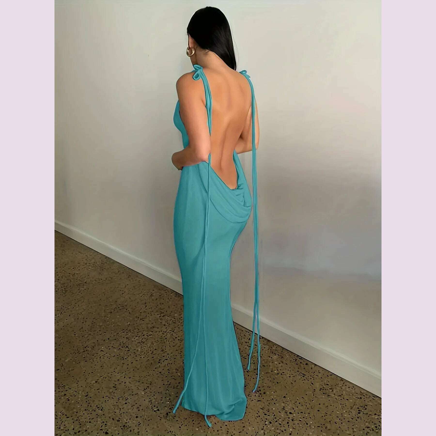 2024 New Summer Fashion Sexy Strapless Hang Neck Temperament Dress