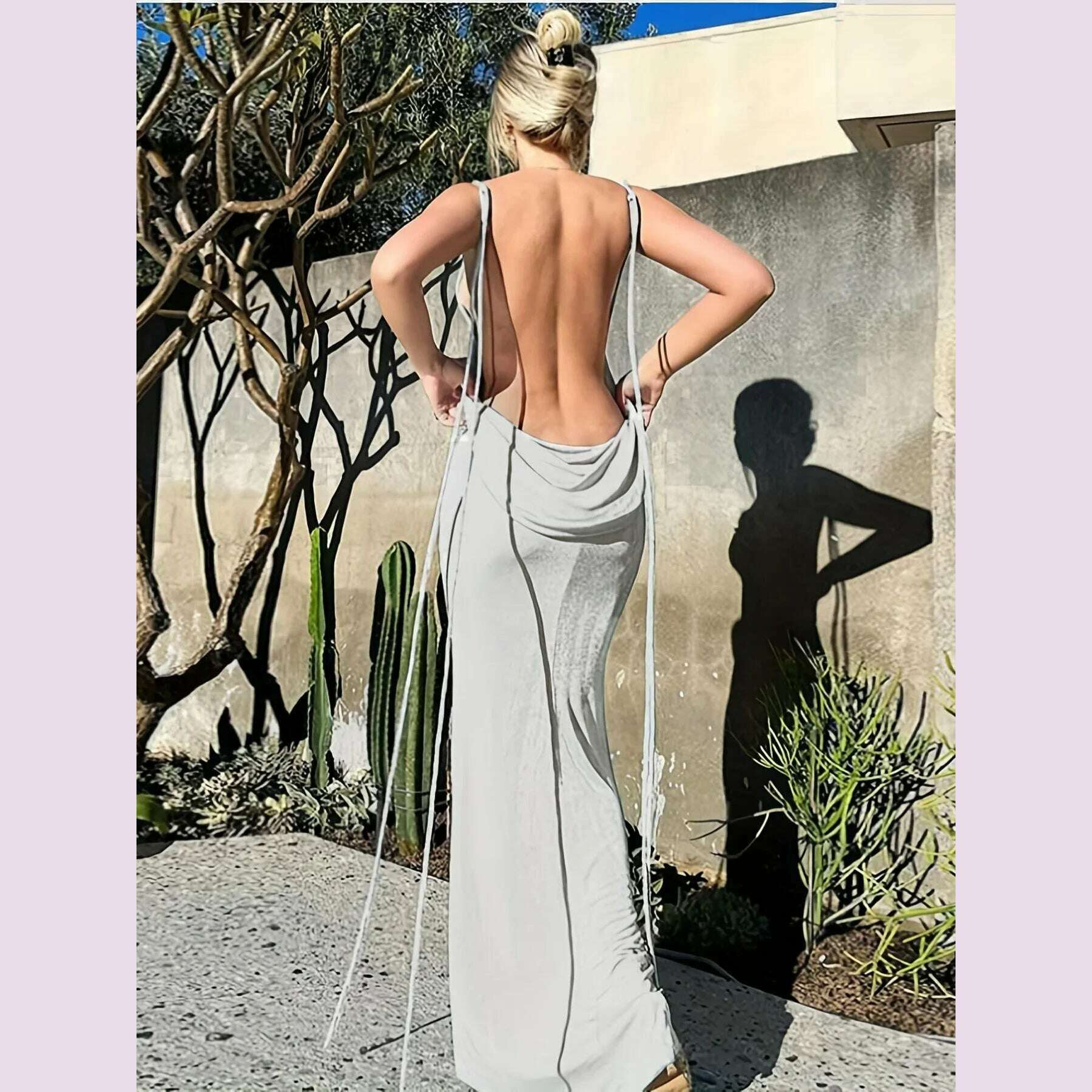 2024 New Summer Fashion Sexy Strapless Hang Neck Temperament Dress