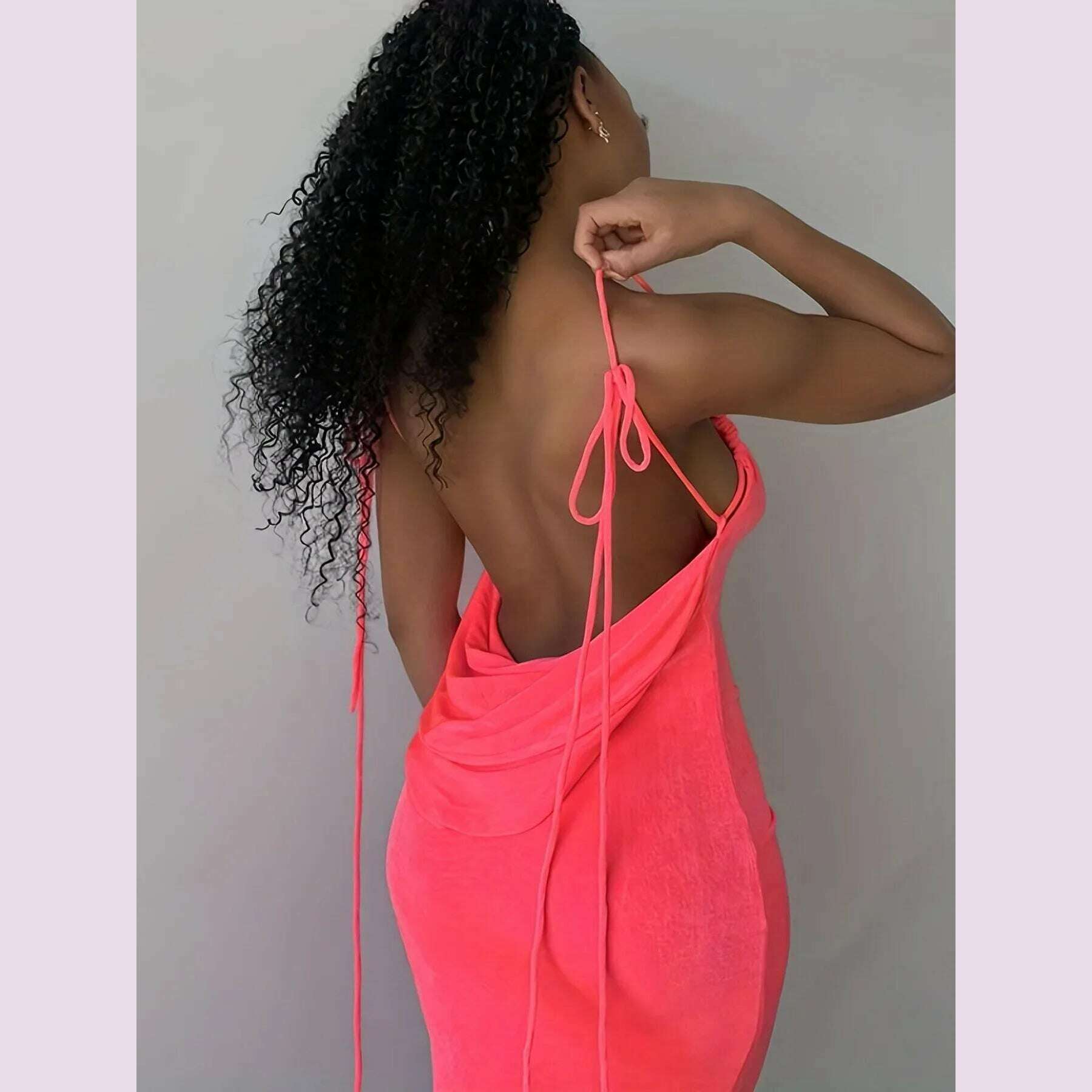 2024 New Summer Fashion Sexy Strapless Hang Neck Temperament Dress