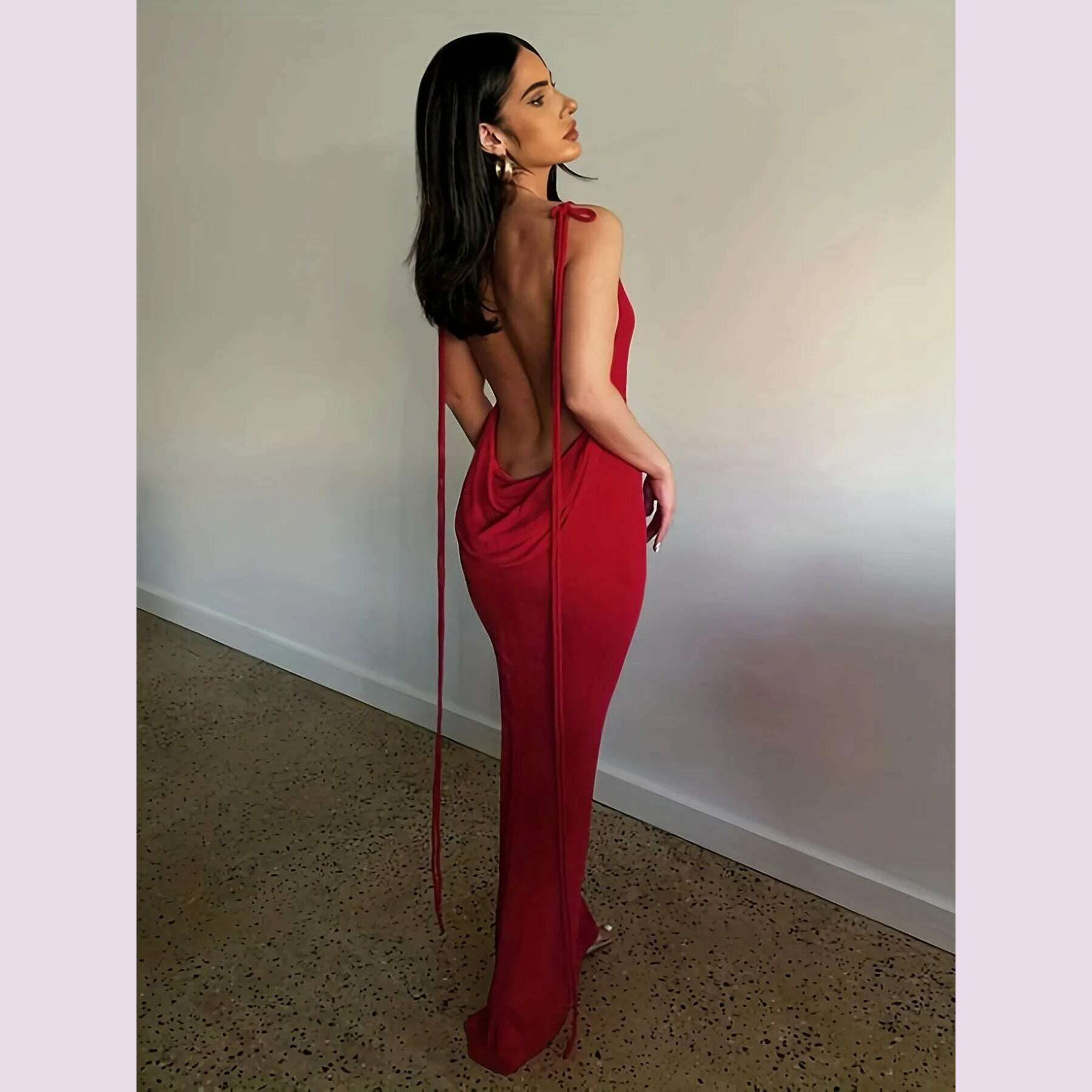 2024 New Summer Fashion Sexy Strapless Hang Neck Temperament Dress