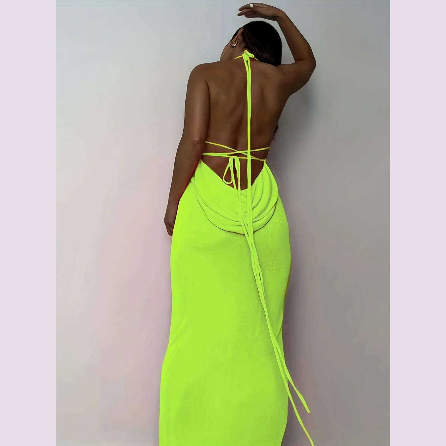2024 New Summer Fashion Sexy Strapless Hang Neck Temperament Dress