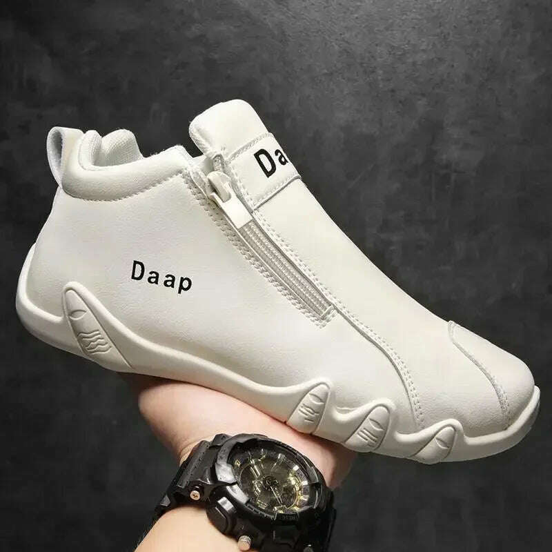2025 New Casual shoe for Men Luxury Round Toe Men Ankle Boots Light Slip on Walking shoe Outdoor Comfor Men High Top Sneakers