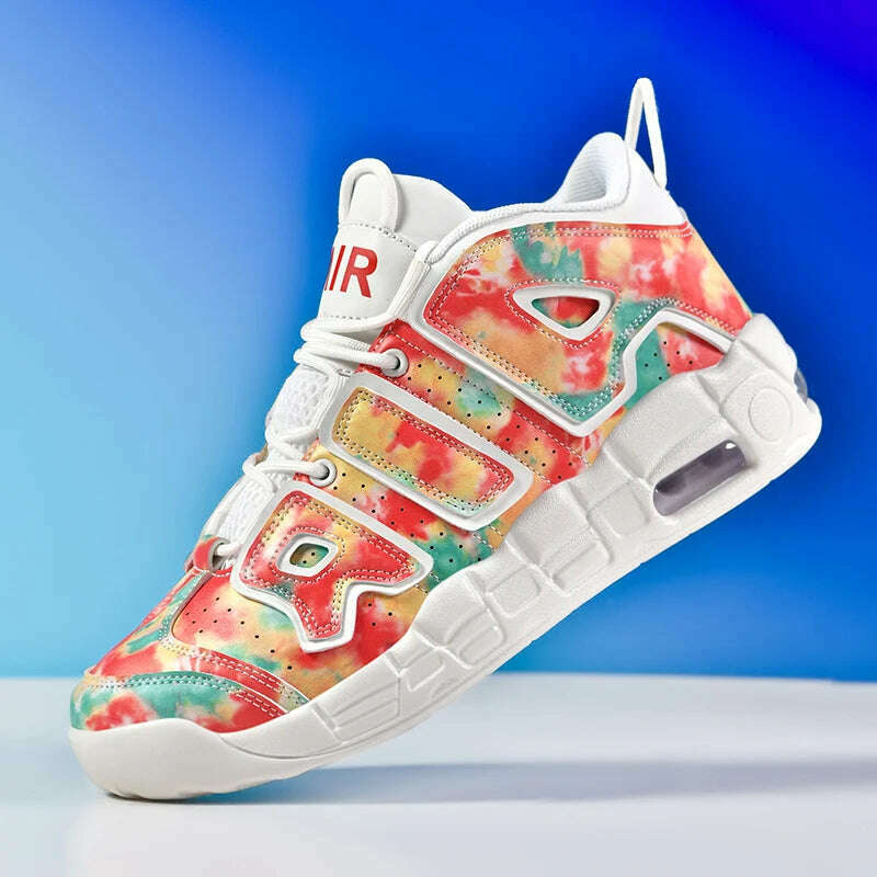 2025 Spring New Cushioned Anti-Shock Basketball Shoes for Teenagers, Student Anti-Slip Wear-Resistant Thick Sole Sports Shoes