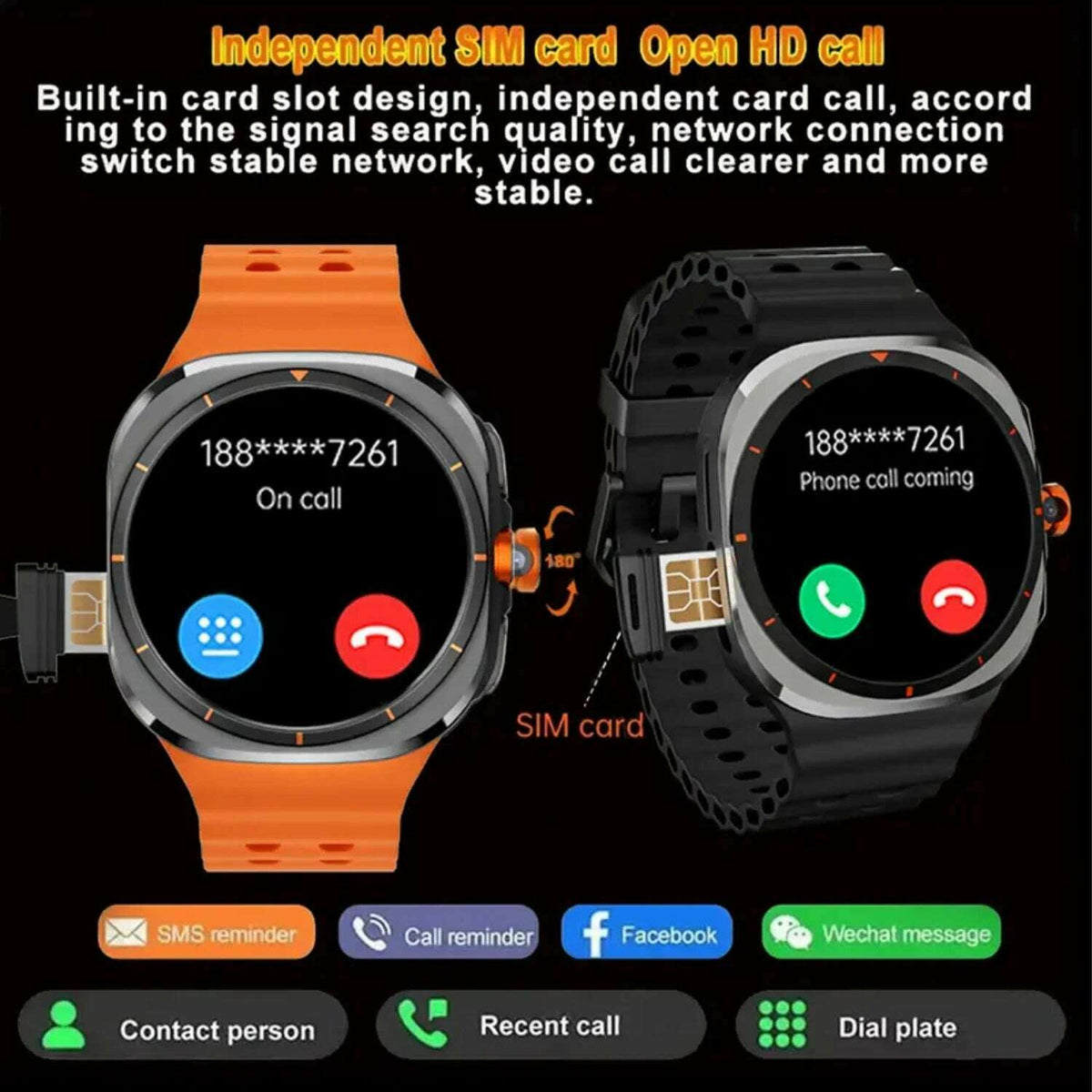 2025New U8 Ultra AMOLED Android 9.0 Smart Watch Men Women Galaxy Watch 7 Ultra 4G 5G SIM Card WiFi GPS NFC Camera Sport Watches