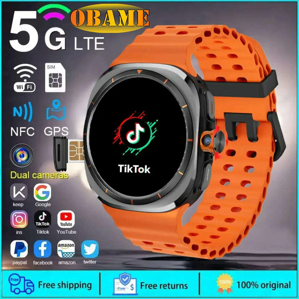 2025New U8 Ultra AMOLED Android 9.0 Smart Watch Men Women Galaxy Watch 7 Ultra 4G 5G SIM Card WiFi GPS NFC Camera Sport Watches