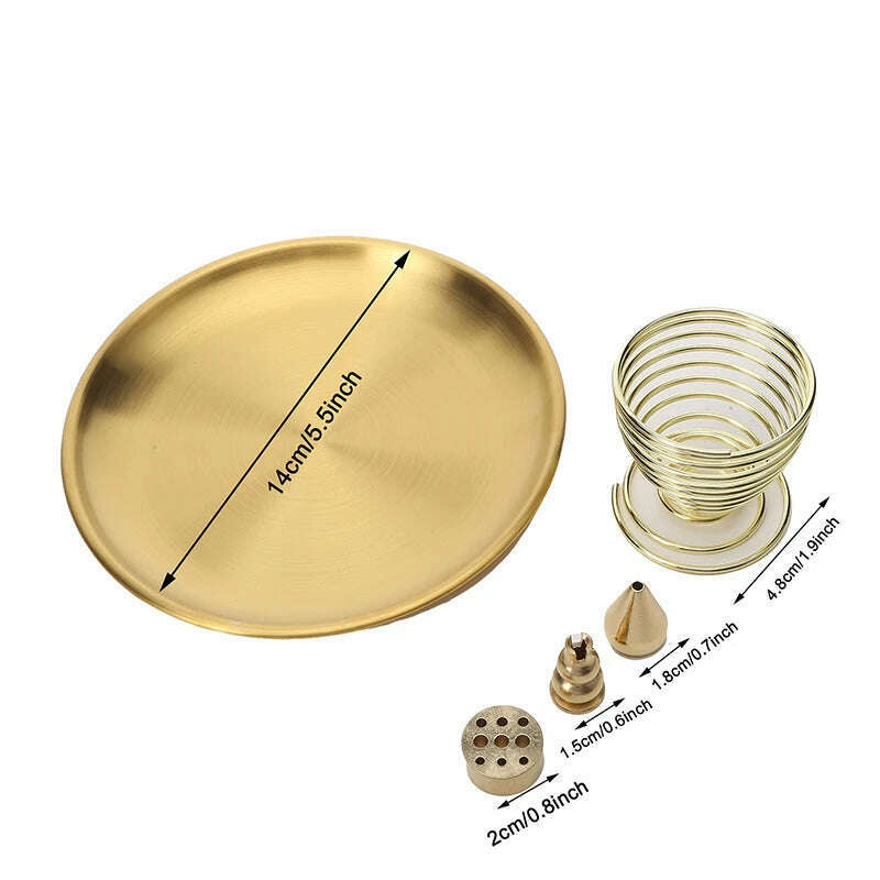 3/4/5Pcs/Set Metal Incense Burner Brass Incense Holder Palo Santo Holder Sage Holder Incense Tray Ash Catcher Home Decor Crafts