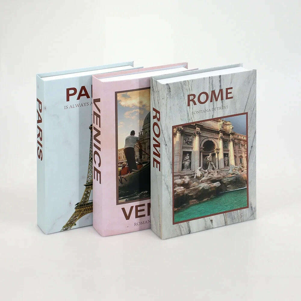 3Pcs Fashion Fake Book Openable Book Box Storage Living Room Decoration Coffee Table Ornaments Club Hotel Prop Books Decoration