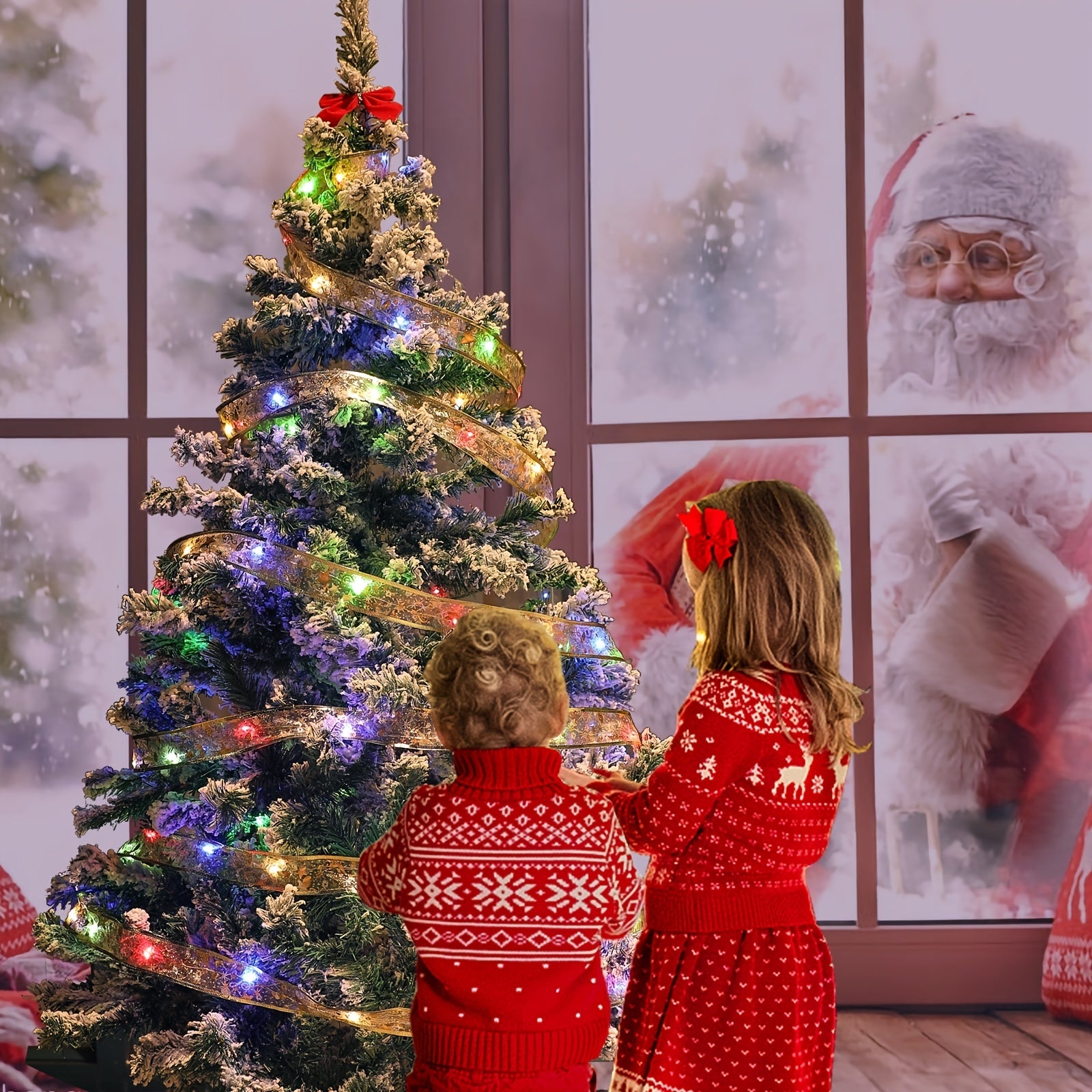 1pcled Ribbon Light Ribbon Ribbon Light String Christmas Tree Decoration Lights 2 Meters 20 Lights