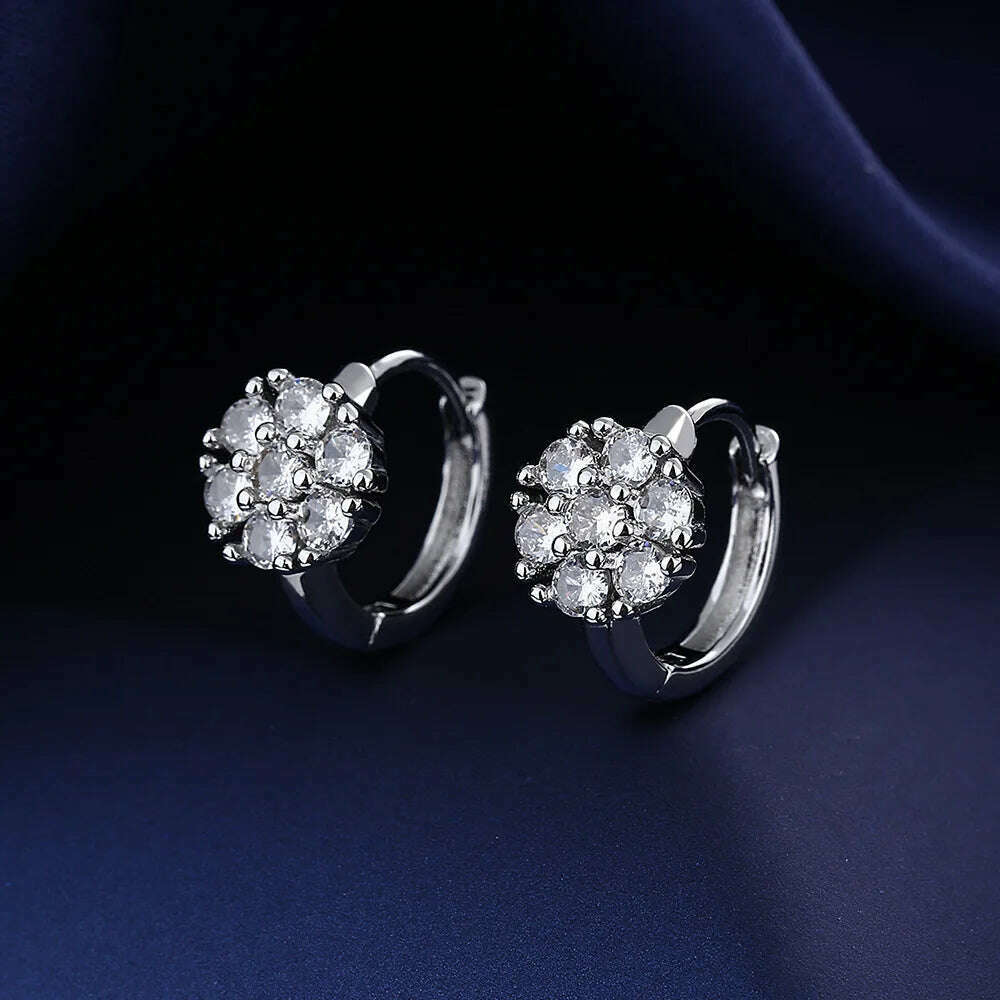 925 Sterling Silver Jewelry Women Fashion Cute Tiny Clear Crystal CZ Stud Earrings Gift for Girls Teens Lady Gift