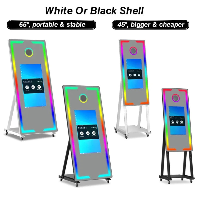 2026 Touch Screen Photobooth Portable 40 inch 65 inch Mirror magic Photo Booth Machine For Wedding Party Activity - Kimlud