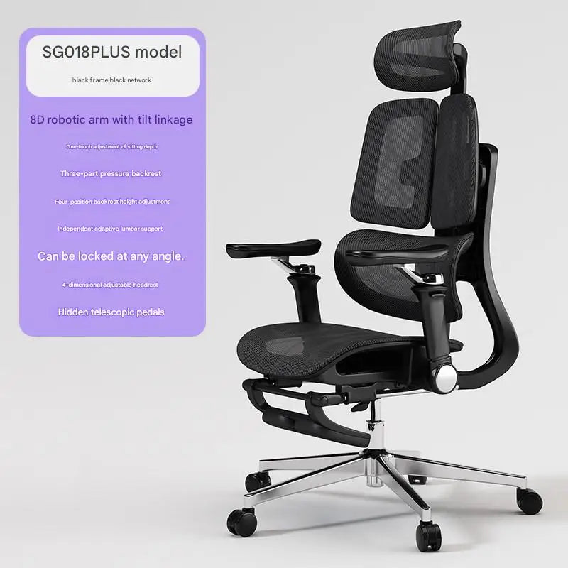 Lumbar Support Ergonomic Chair, Comfortable Office Computer Chair, Home Gaming Swivel Seat - Kimlud