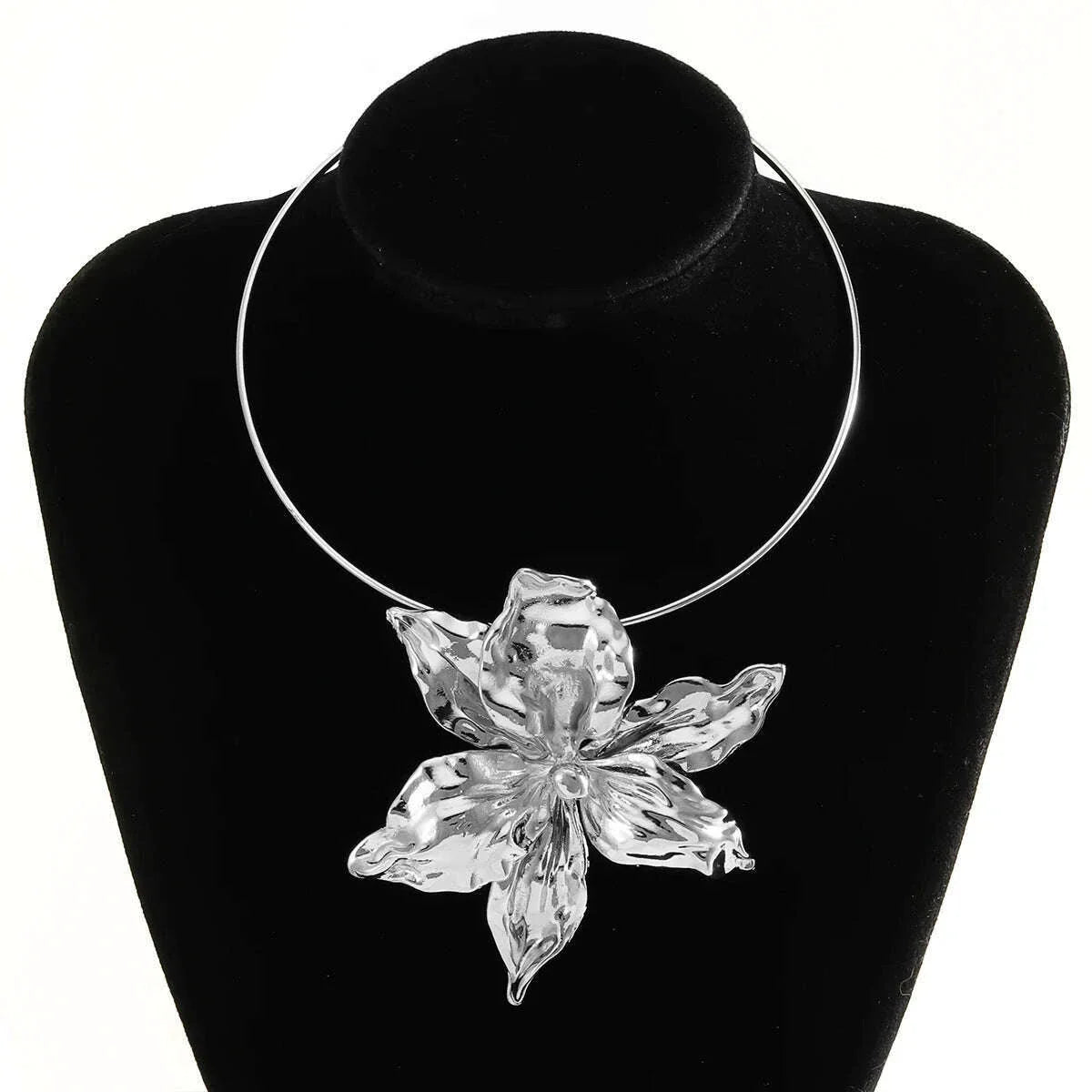 girlgo Zaa 2024 Alloy Flower CCB Beaded Necklace Exaggerated Elegant Banquet Wedding Women’s Jewelry