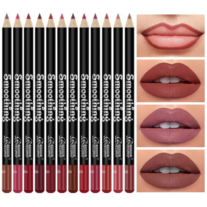 12 pcs Long-Lasting Lipstick Set with Professional Lip Liner Pencil and Matte Lip Gloss for Women Valentine's Day Gifts...