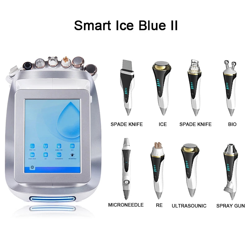 8 in 1 Hydra Oxygen Smart Ice Blue Hydra Aqua Peeling Microdermabrasion Facial Cleansing Machine for Blackhead Removal...