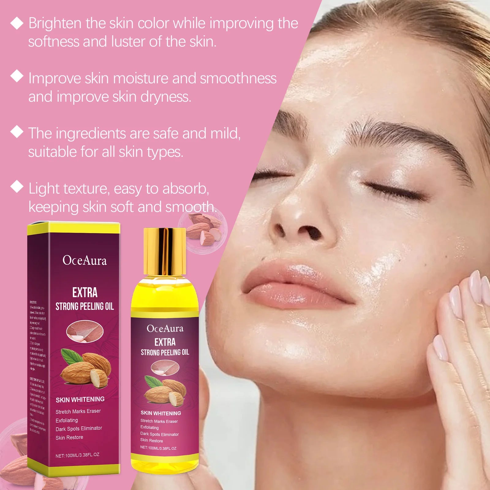 Oceaura Body Exfoliating Oil Gentle Cleaning Dead Skin Moisturizing Enhance Skin Luster Remove Dark Spots Body Peeling...