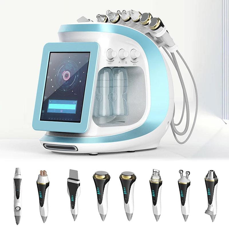 8 in 1 Hydra Oxygen Smart Ice Blue Hydra Aqua Peeling Microdermabrasion Facial Cleansing Machine for Blackhead Removal...