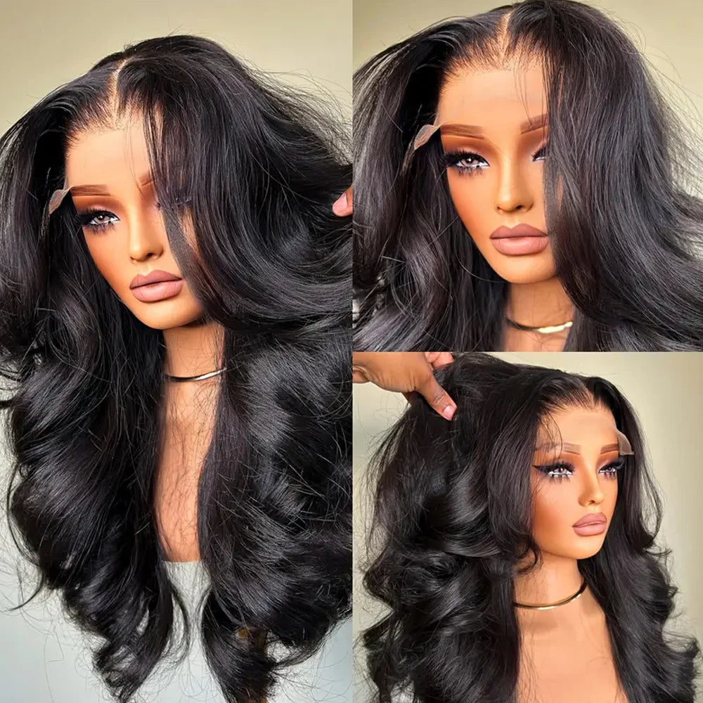250% Density Glueless Body Wave Human Hair 13x4 Lace Frontal Wigs Brazilian Virgin Human Hair Remy Hair Wigs HD Lace...