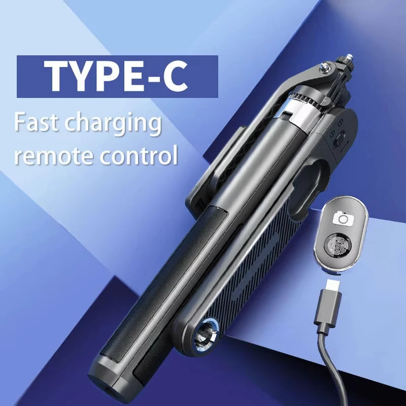 Professional 1.8M Lightweight Selfie Stick with Quadpod Stand Wireless Remote 360° Swivel Universal for Heavy Duty Cell Phones