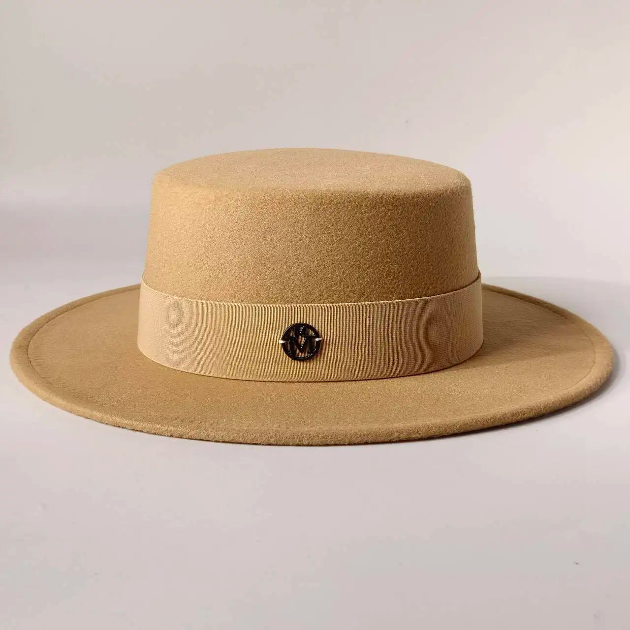 French felt hat Flat-top Autumn and winter felt hats Letter accessories women's wide-brimmed hat sombrero fedora sombrero