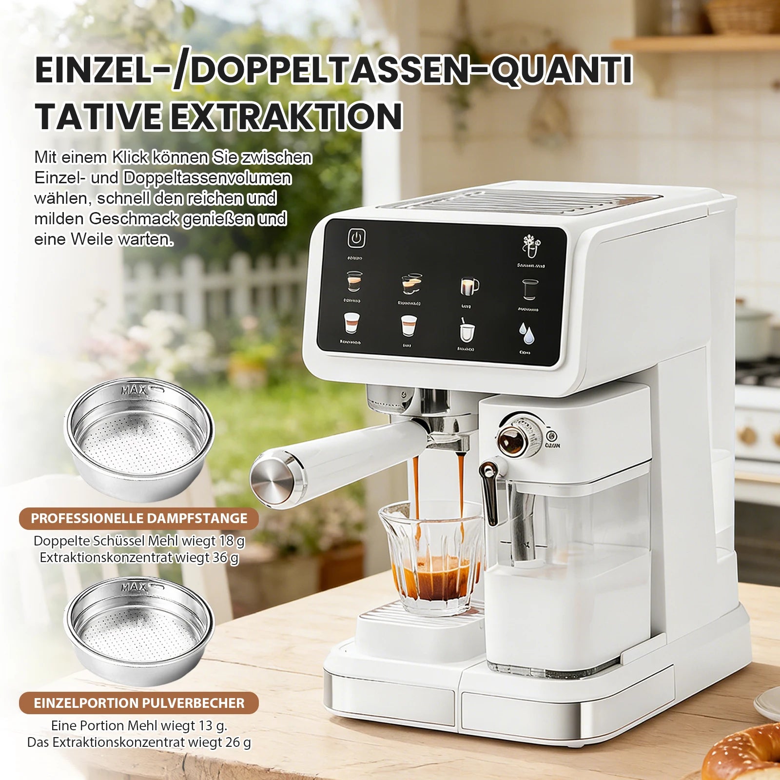 Espresso coffee maker Automatic portafilter machine with TFT touchscreen milk frother fully automatic coffee machine...
