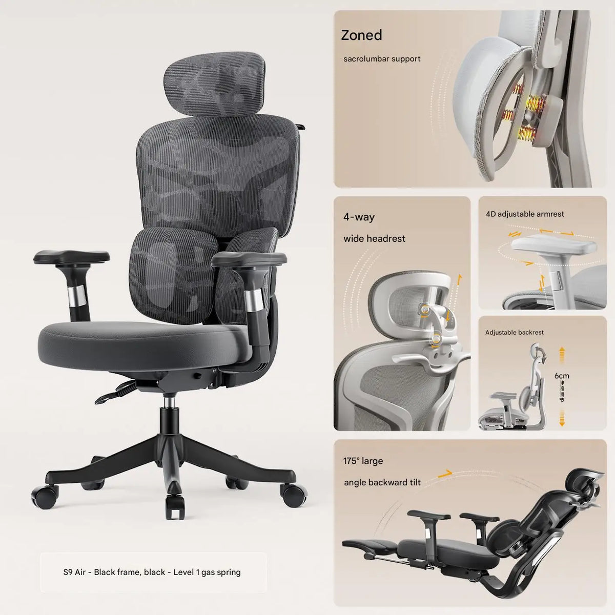 OKDO-S9 Ergonomic Office Chair, High Back Gaming Computer Chair for Home | Kimlud Gaming Luxury Chair