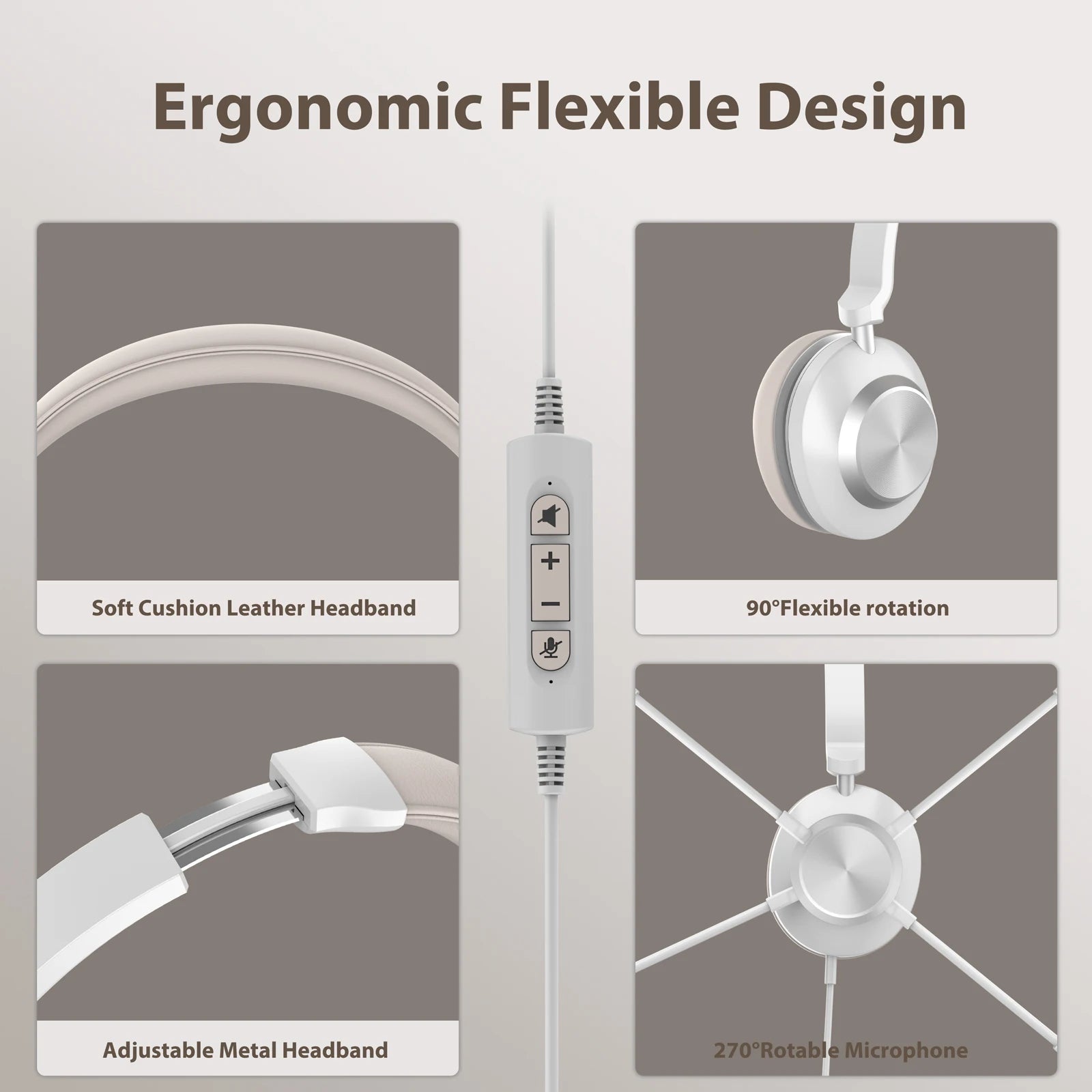 High Performance Noise-Cancelling Headphone With Microphone And USB-A or USB C adaptor For Office Call Center