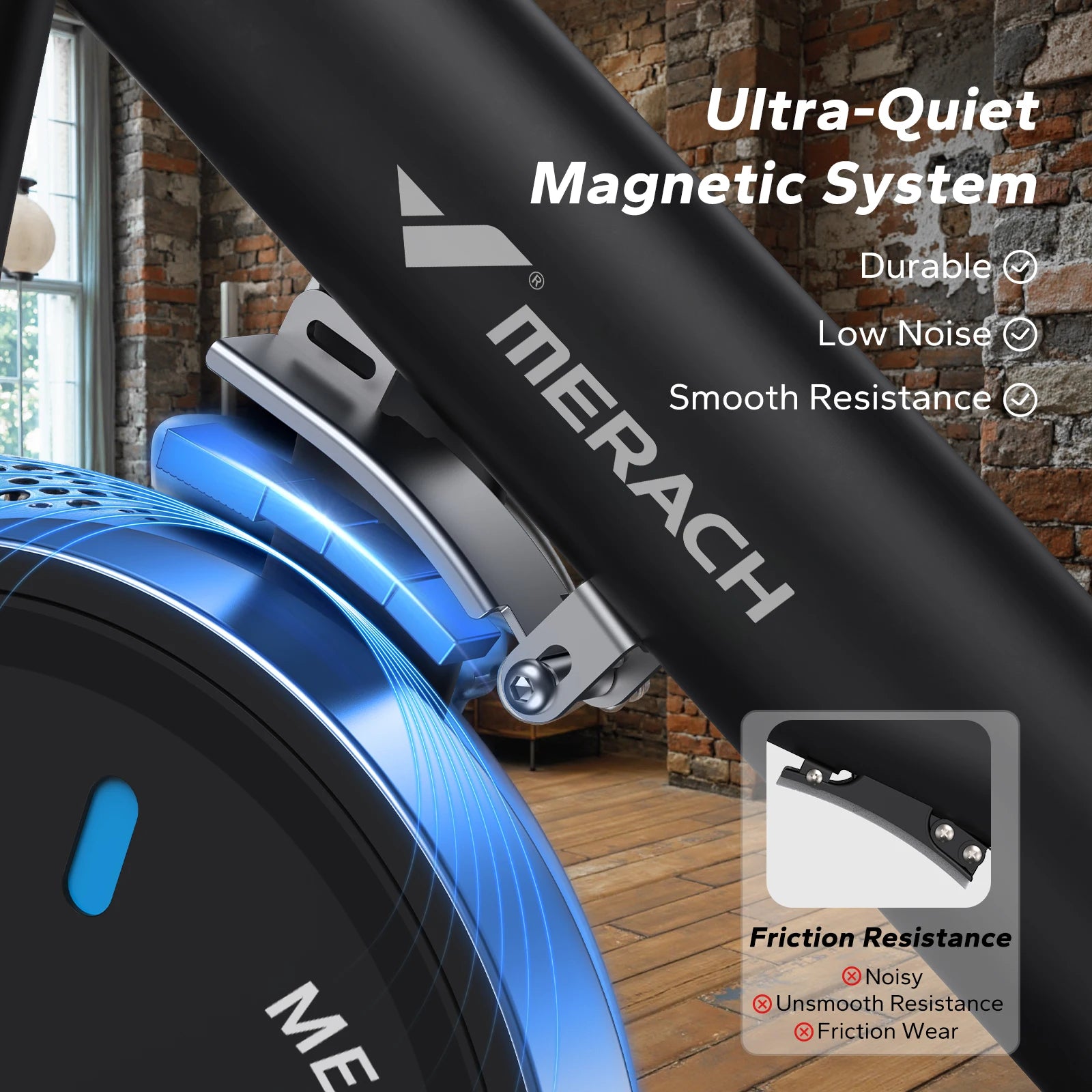 MERACH Exercise Bike Brake Pad/Magnetic Stationary Bike with Exclusive App Low Noise Indoor Cycling Bike with Fitness Courses B2 - Kimlud