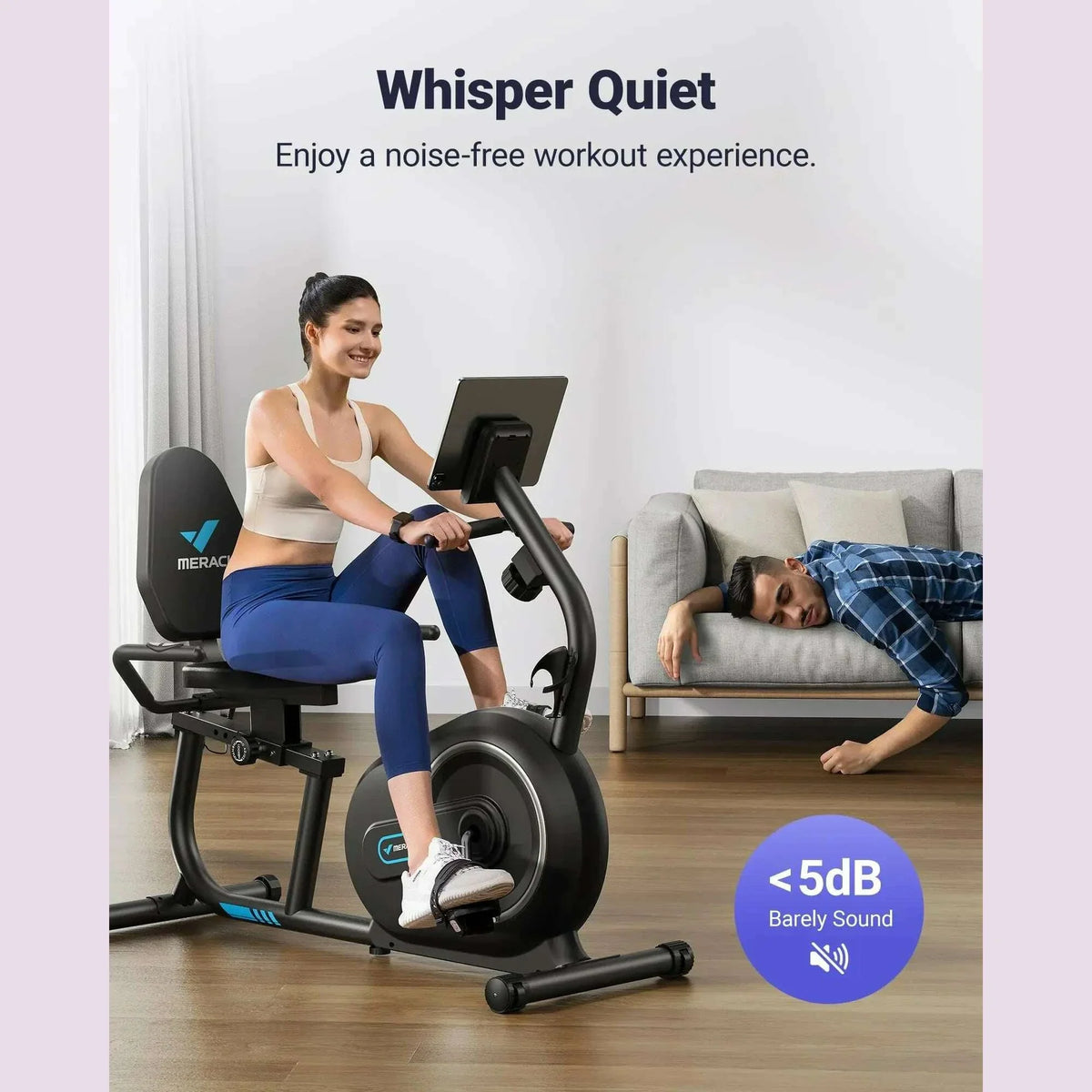 MERACH Recumbent Exercise Bike for Home with Smart Bluetooth Exclusive App Connectivity Heart Rate Handle Magnetic Bikes S08