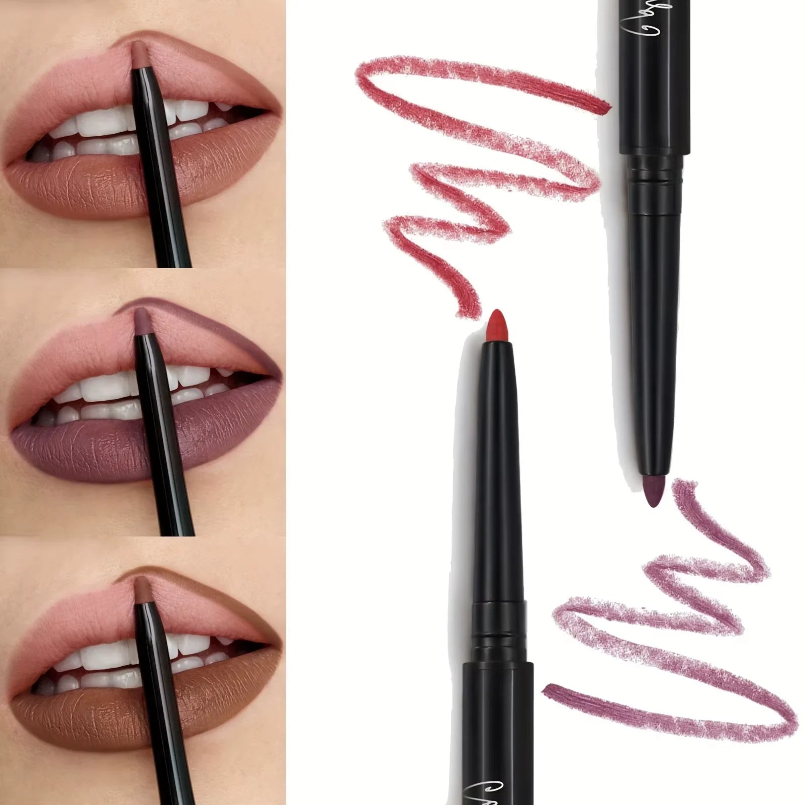 5 Colors Waterproof Matte Lipliner Pencil Red Contour Tint Lipstick Long Lasting Non-stick Cup Moisturising Lips Makeup...