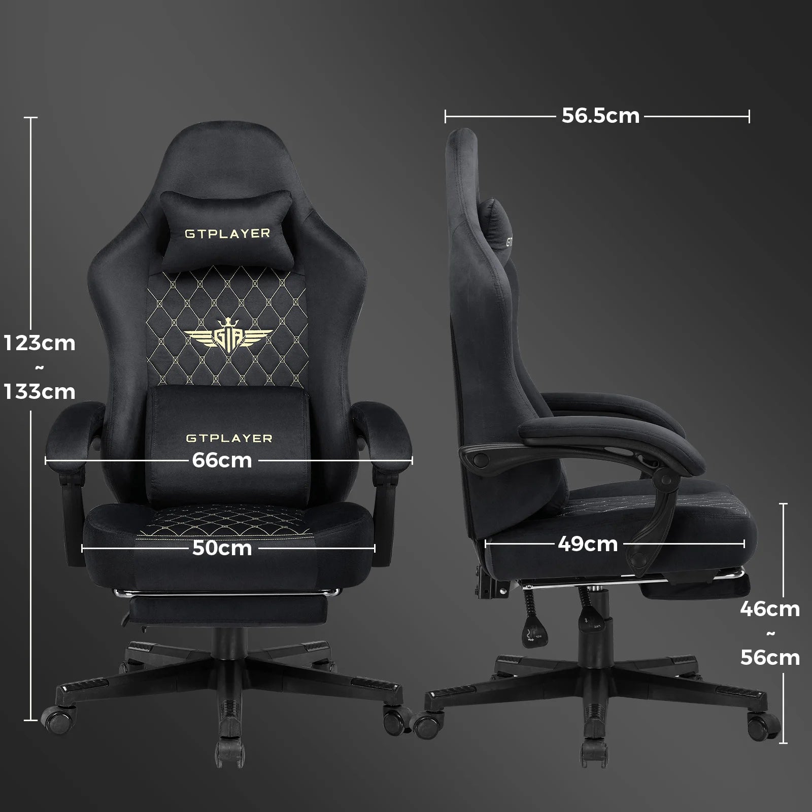 GTPLAYER Gaming chair fabric Gaming Chair Ergonomic office boot PC chair, Adjustable and Rotatable Desk Chair | Kimlud...