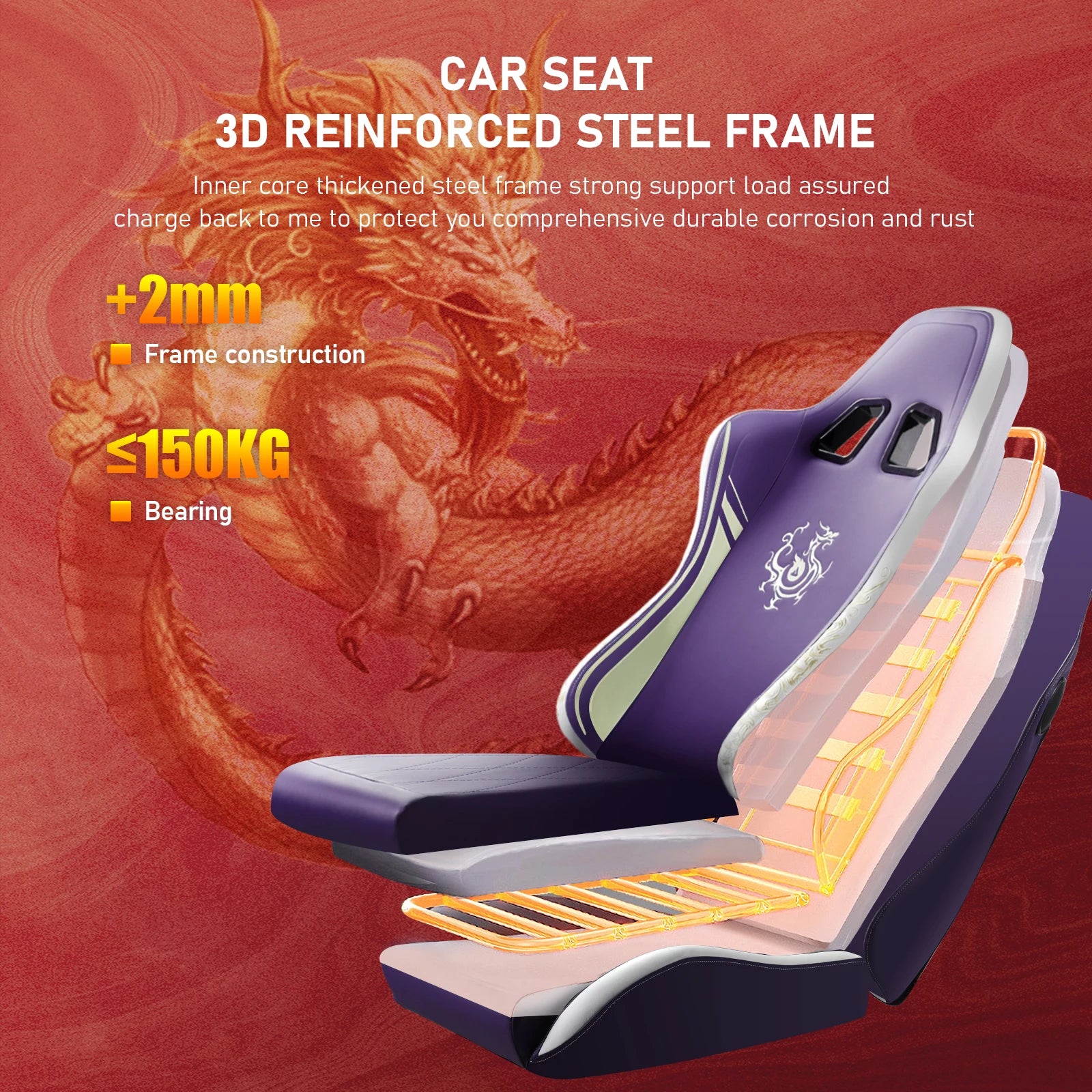 Gaming Chair with Bluetooth Speakers, Footrest & Ergonomic Design, Dragon Series Video Game & Office Chair