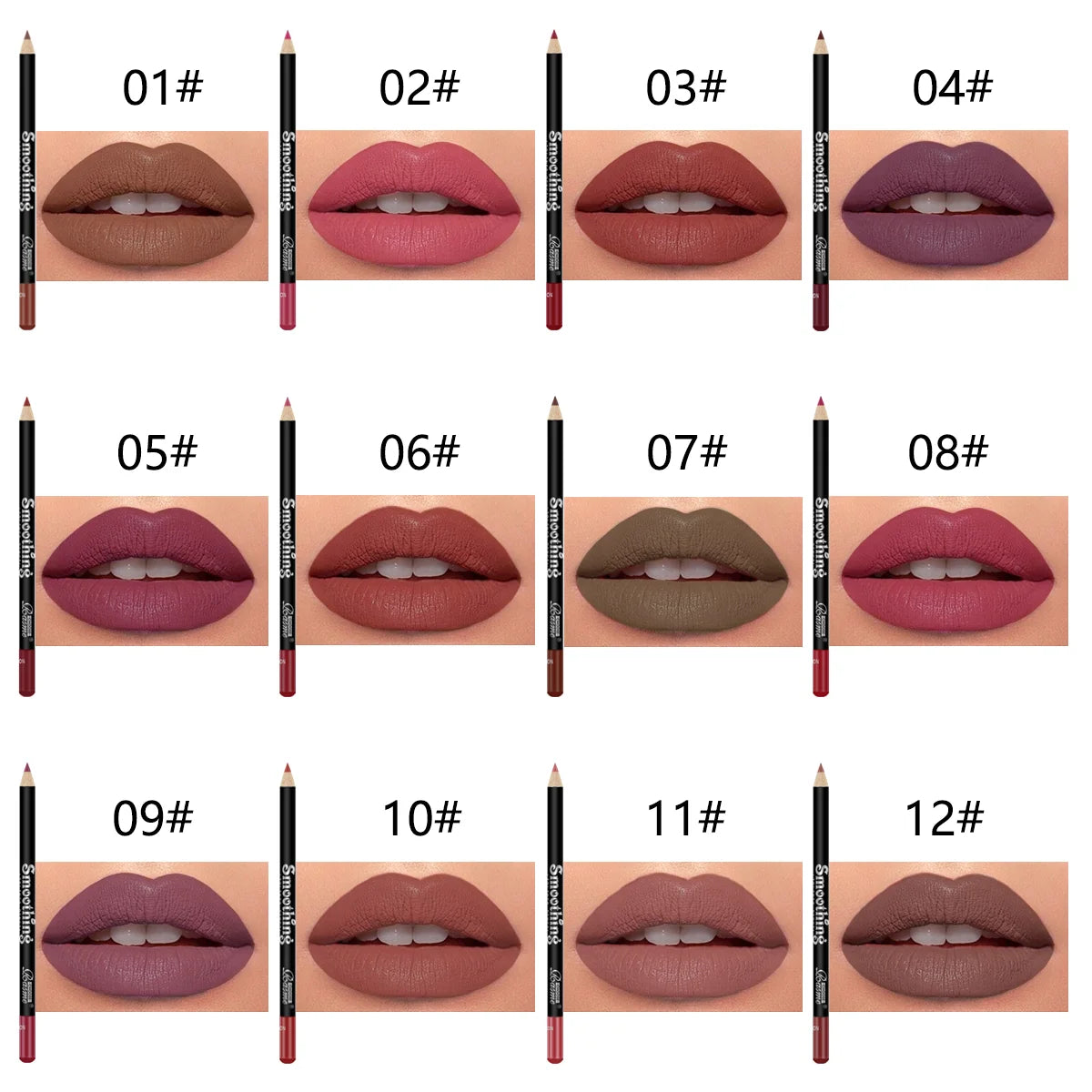 12 pcs Long-Lasting Lipstick Set with Professional Lip Liner Pencil and Matte Lip Gloss for Women Valentine's Day Gifts...