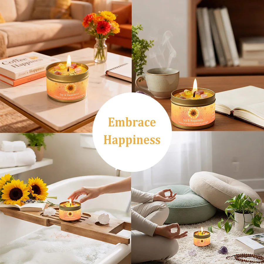 Scented Candles 3oz Law of Attraction Joy Happiness Manifestation Energy Boosting Christmas Home Decoration Candle Holders Gift