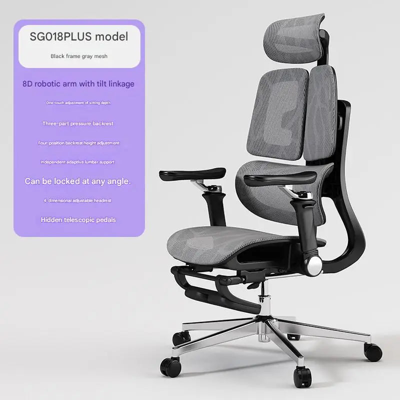 Lumbar Support Ergonomic Chair, Comfortable Office Computer Chair, Home Gaming Swivel Seat - Kimlud