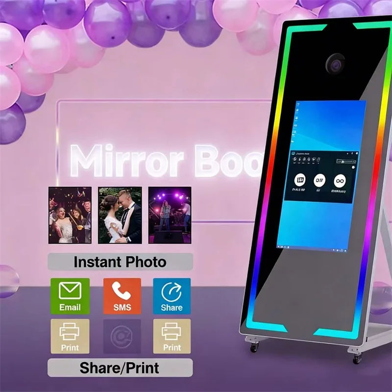 High Quality Selfie Portable Photo Booth Wedding Event 65 inch and 40 inch Magic Mirror DSLR Camera Photo Booths - Kimlud