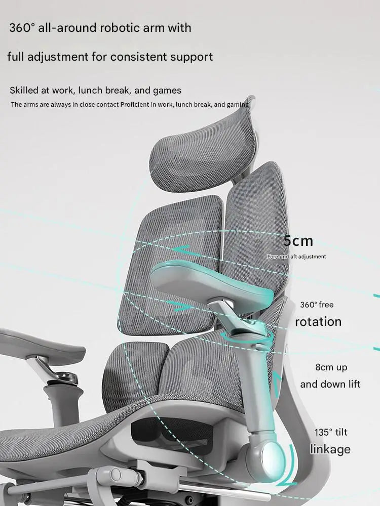 Lumbar Support Ergonomic Chair, Comfortable Office Computer Chair, Home Gaming Swivel Seat - Kimlud