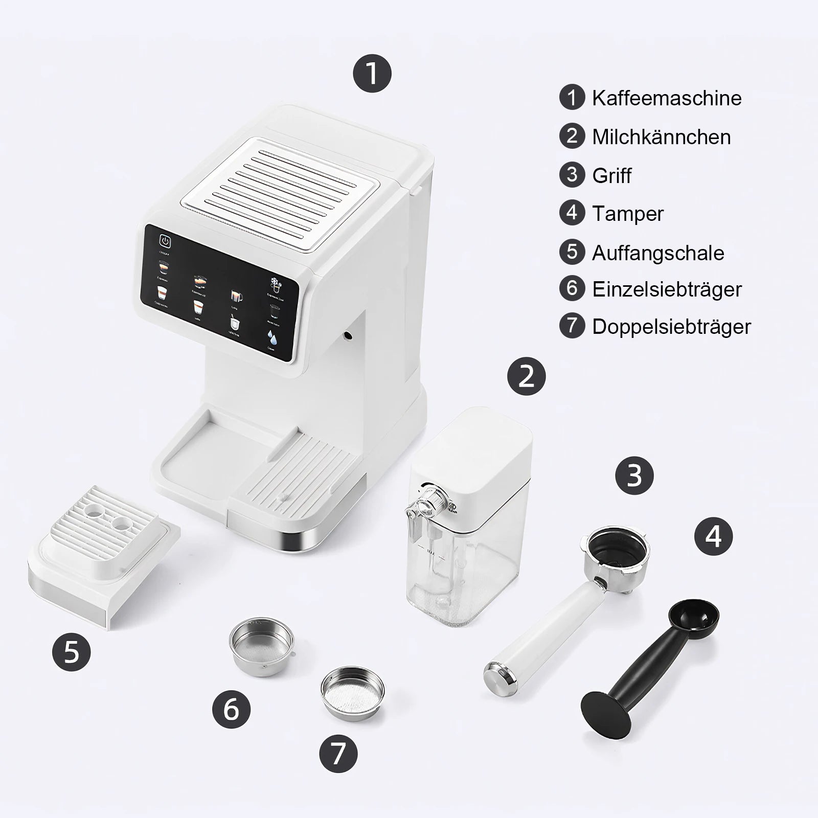 Espresso coffee maker Automatic portafilter machine with TFT touchscreen milk frother fully automatic coffee machine...