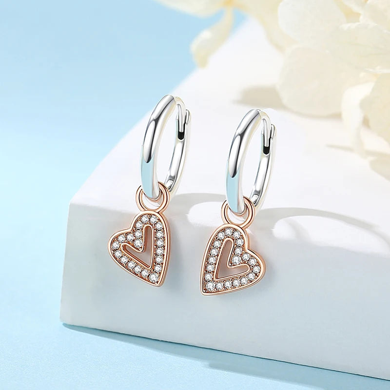 Original 925 Sterling Silver Earrings 2026 Stud Hoop Crystal Earings For Women Rose Gold Crown Heart Infinity Bee Earing...