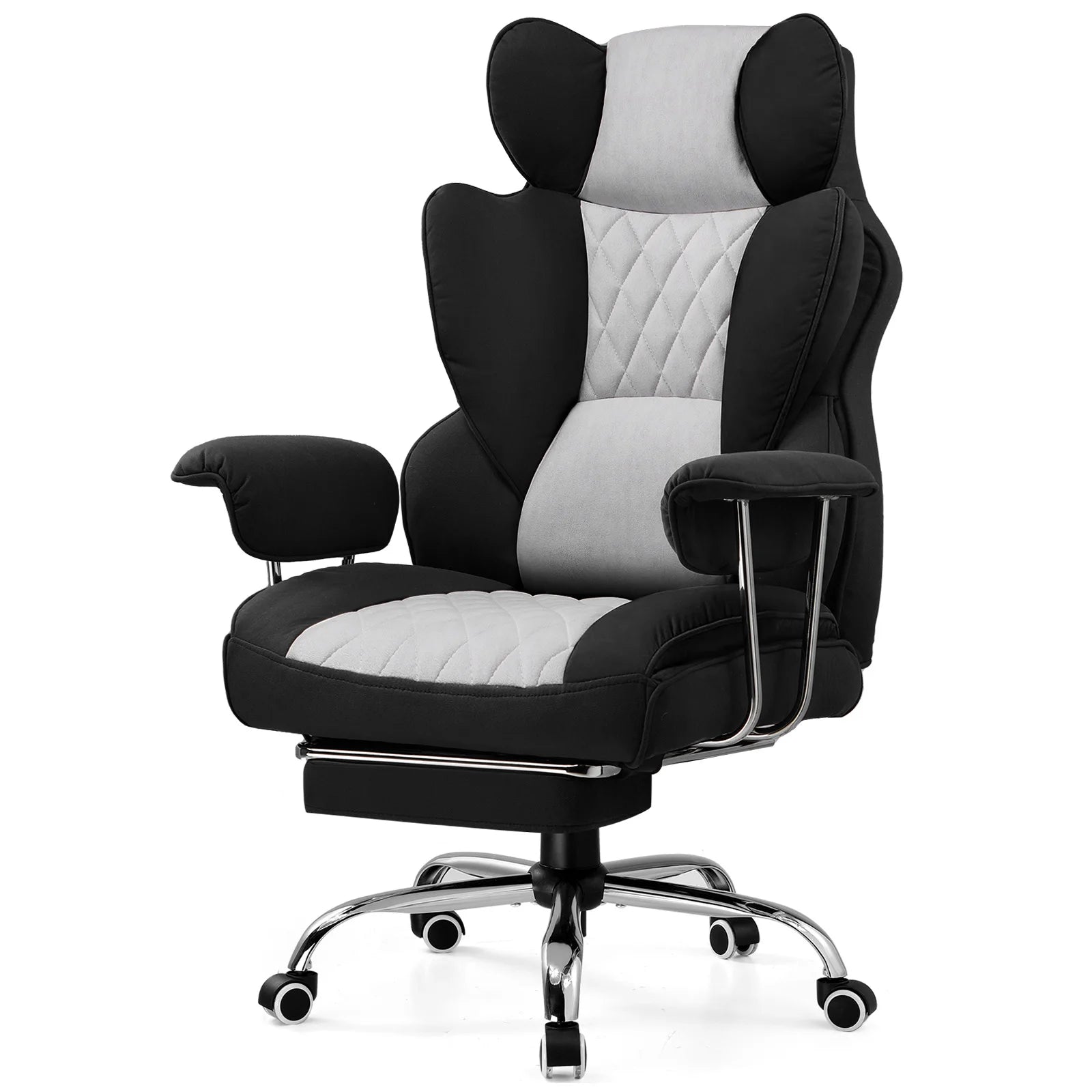Big and Tall Gaming Chair with Pocket Spring Lumbar Support, Ergonomic Office Chair with Footrest - Kimlud